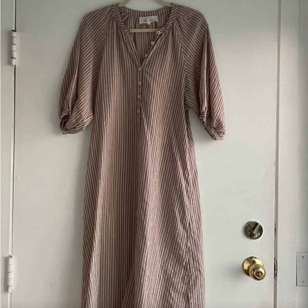 THE GREAT. Striped dress